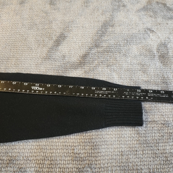 Orvis Cashmere Button Up Cardigan Sweater M Medium Black Mock Neck Long Sleeves, - Picture 6 of 7